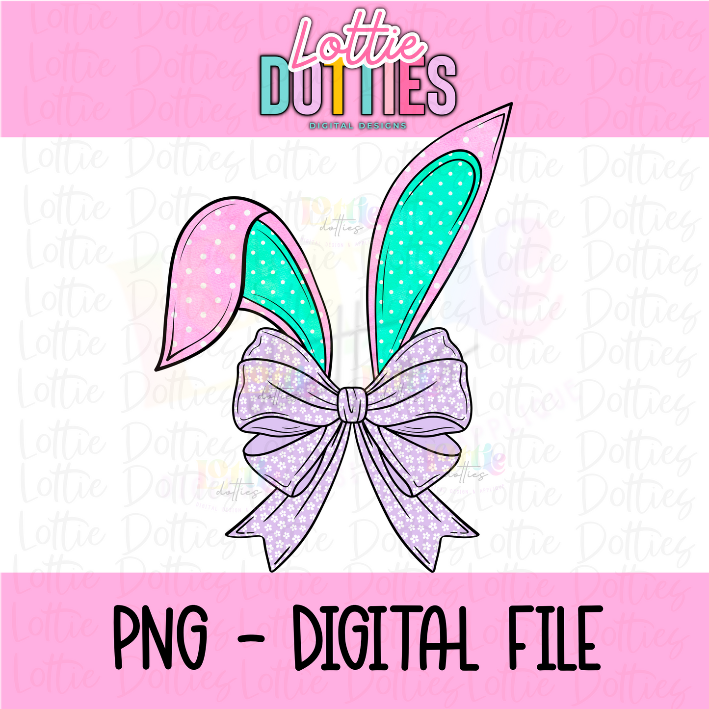 Bunny Bow - Purple Bunny Bow PNG - Design Sublimation - Digital Download
