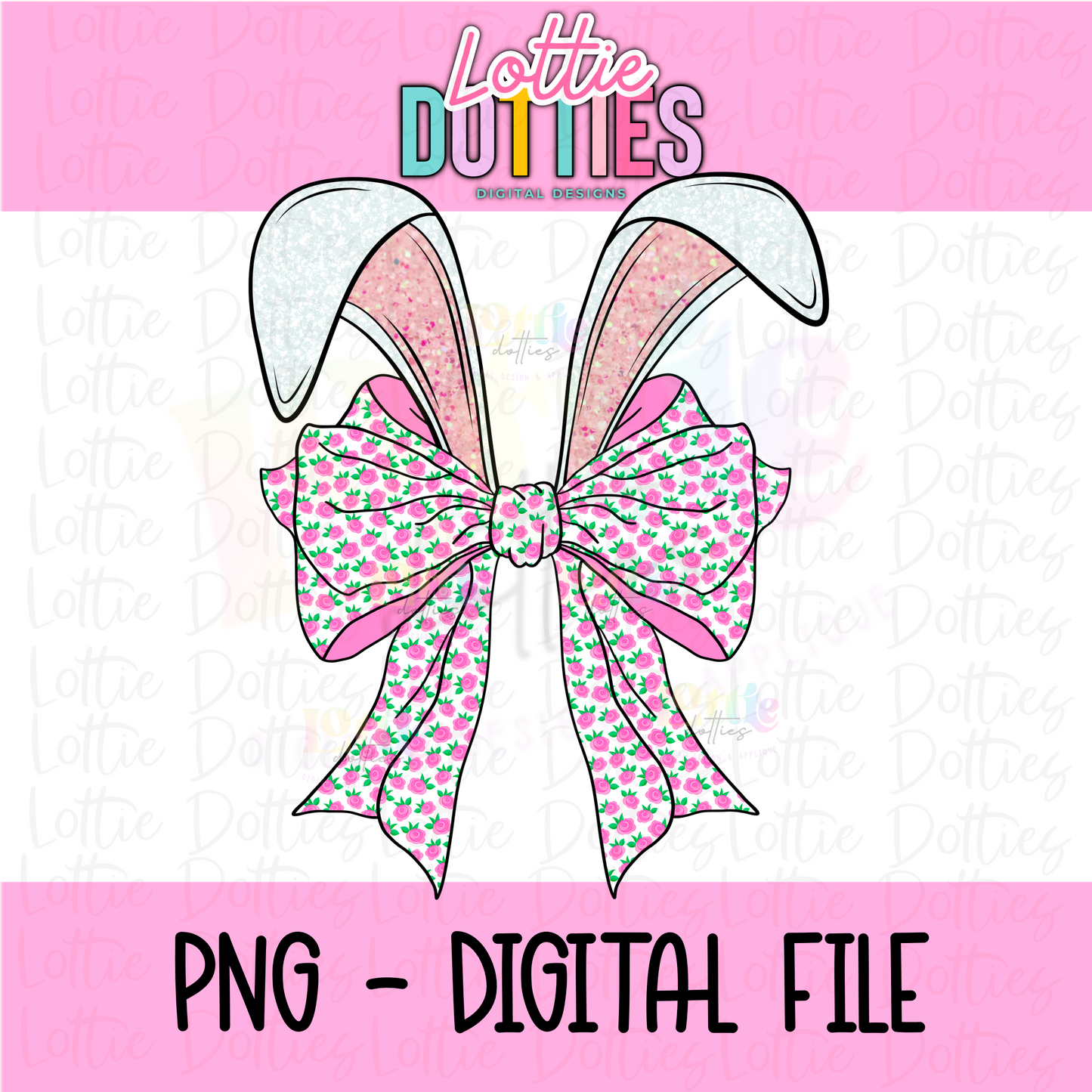 Bunny Bow - Rosettes Bunny Bow PNG - Design Sublimation - Digital Download