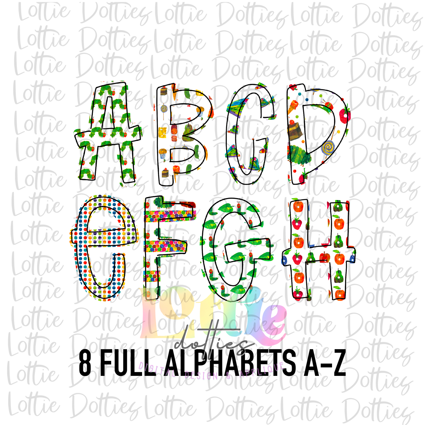 Caterpillar - Alpha Pack - Alphabet Clipart - Instant Download - Alpha Pack