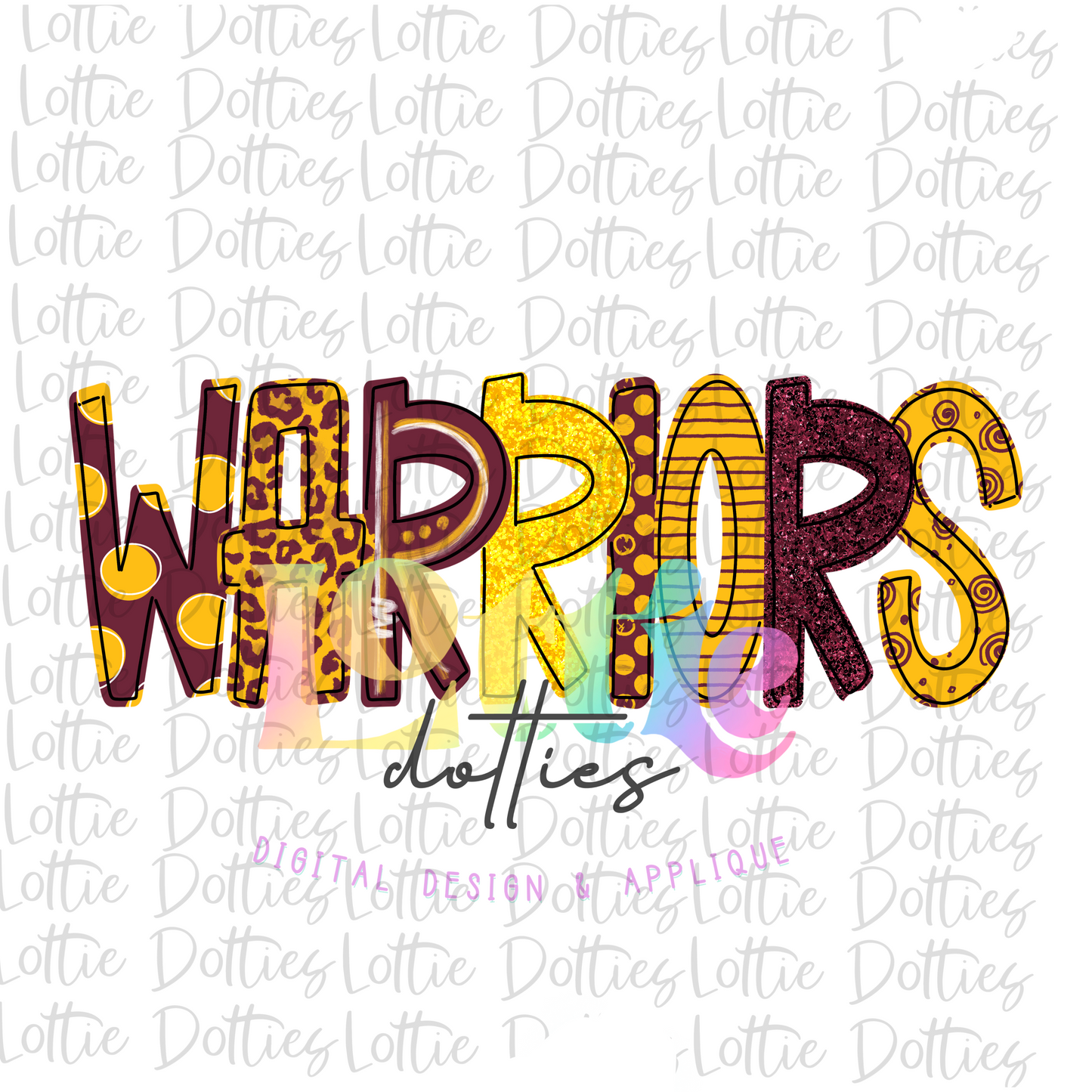 Warriors Png - Mascot Sublimation Design - Digital Download - Maroon and Gold