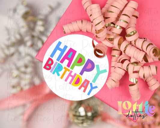 Happy Birthday Tag Png  -Instant Download - Digital Download