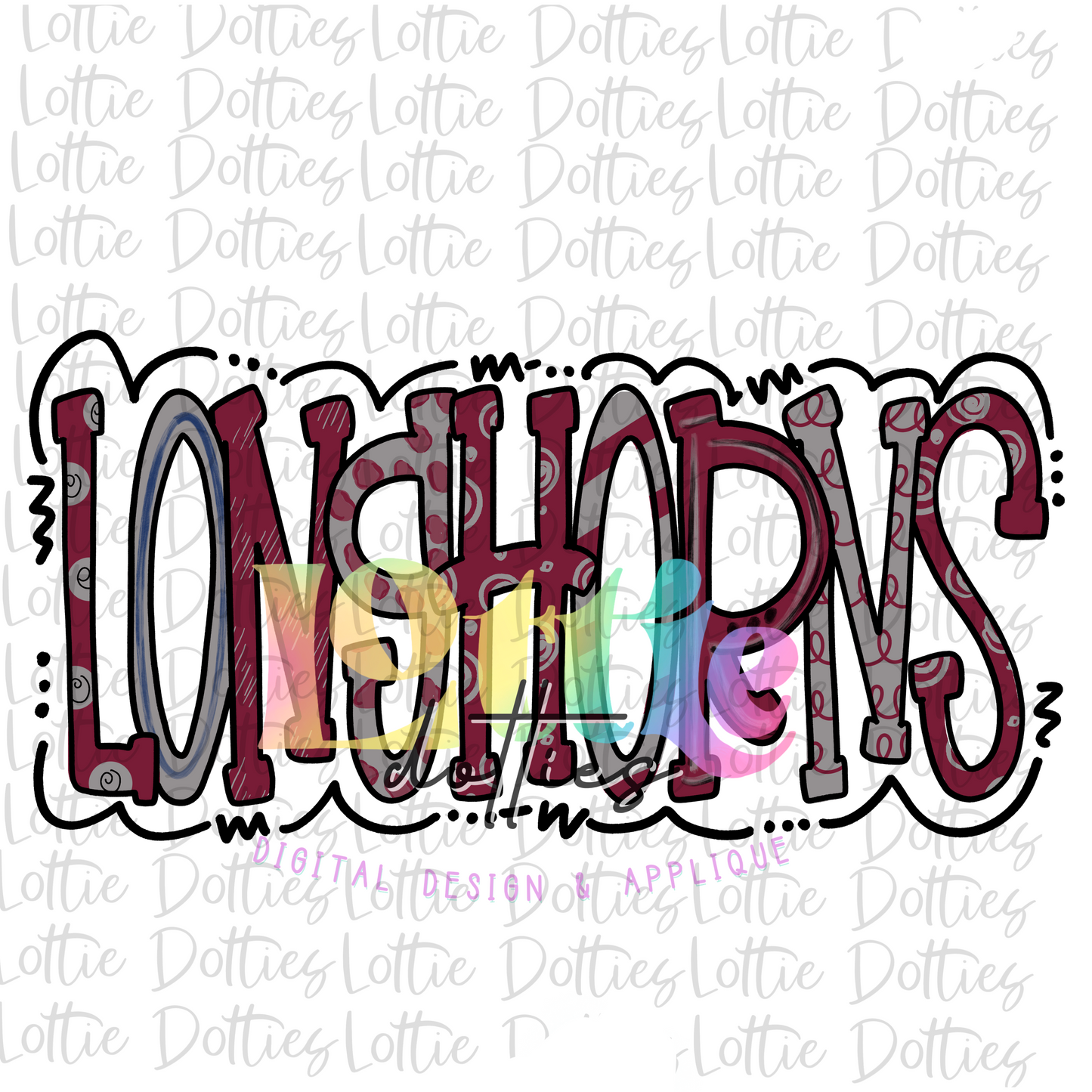 Longhorns Png - Longhorns Sublimation- Digital Download - Maroon and Gray