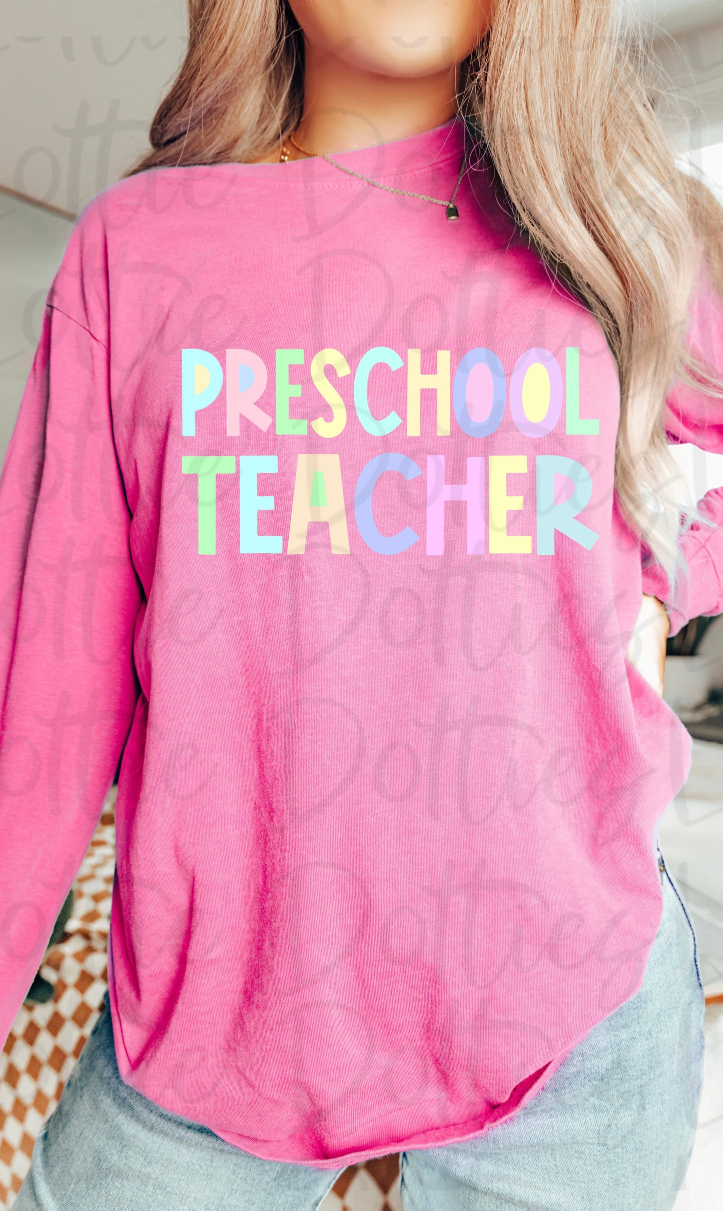 Preschool Teacher - PNG - Back To School - Sublimation - Digital Download - Pastel