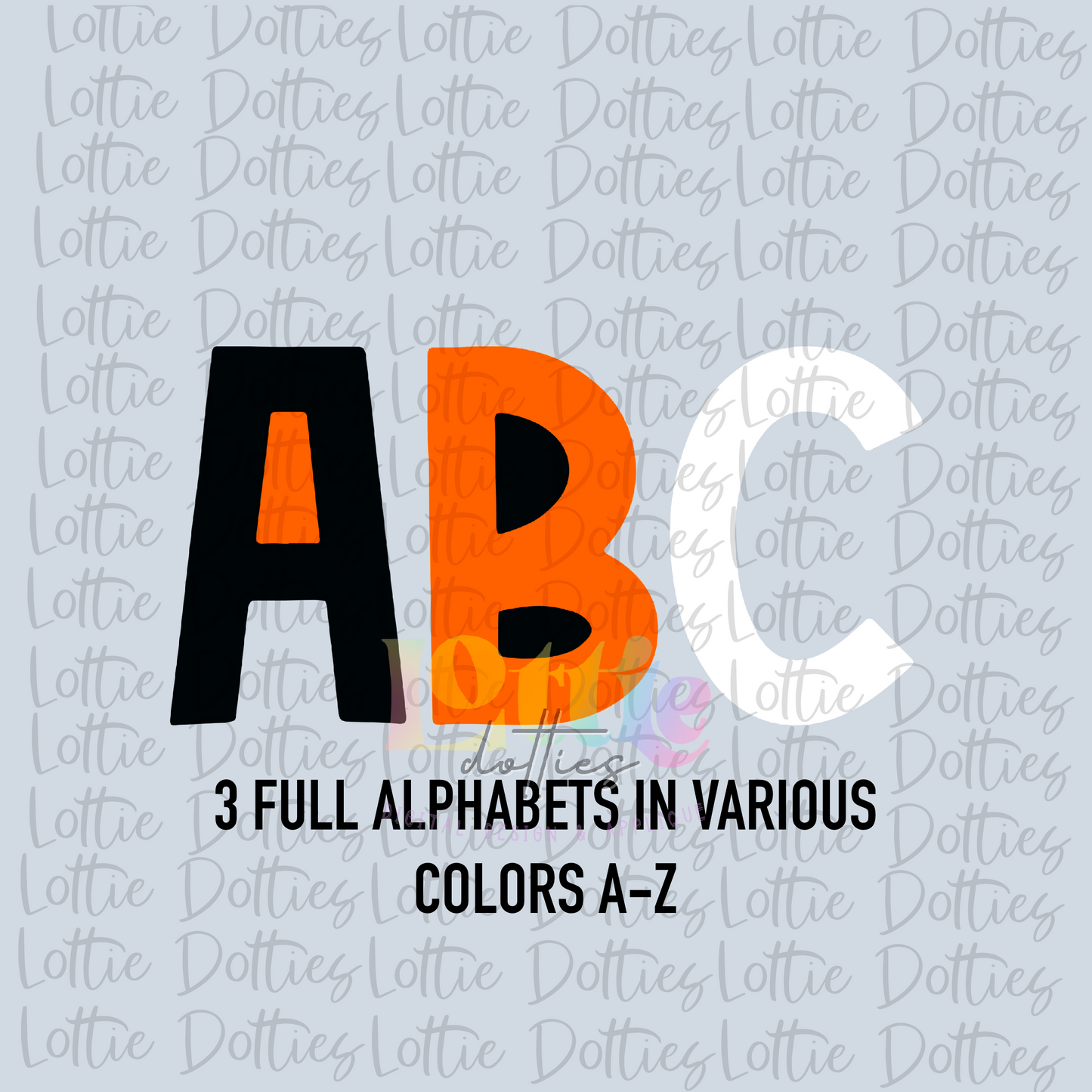 Black and Orange Alpha - Alpha Pack - Alphabet Clipart - Instant Download - Alpha Pack