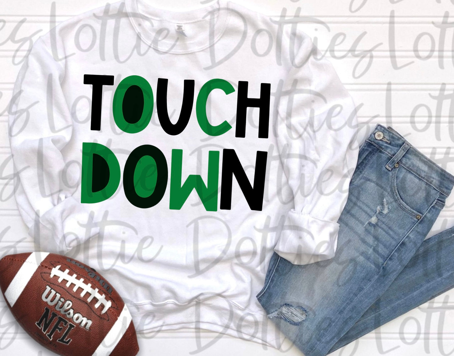 Touchdown Png - Football Sublimation Design- Digital Download -Green and Black