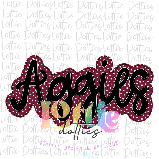 Aggies PNG - Aggies -  sublimation design - Digital Download - Maroon and Black - Fa team dot