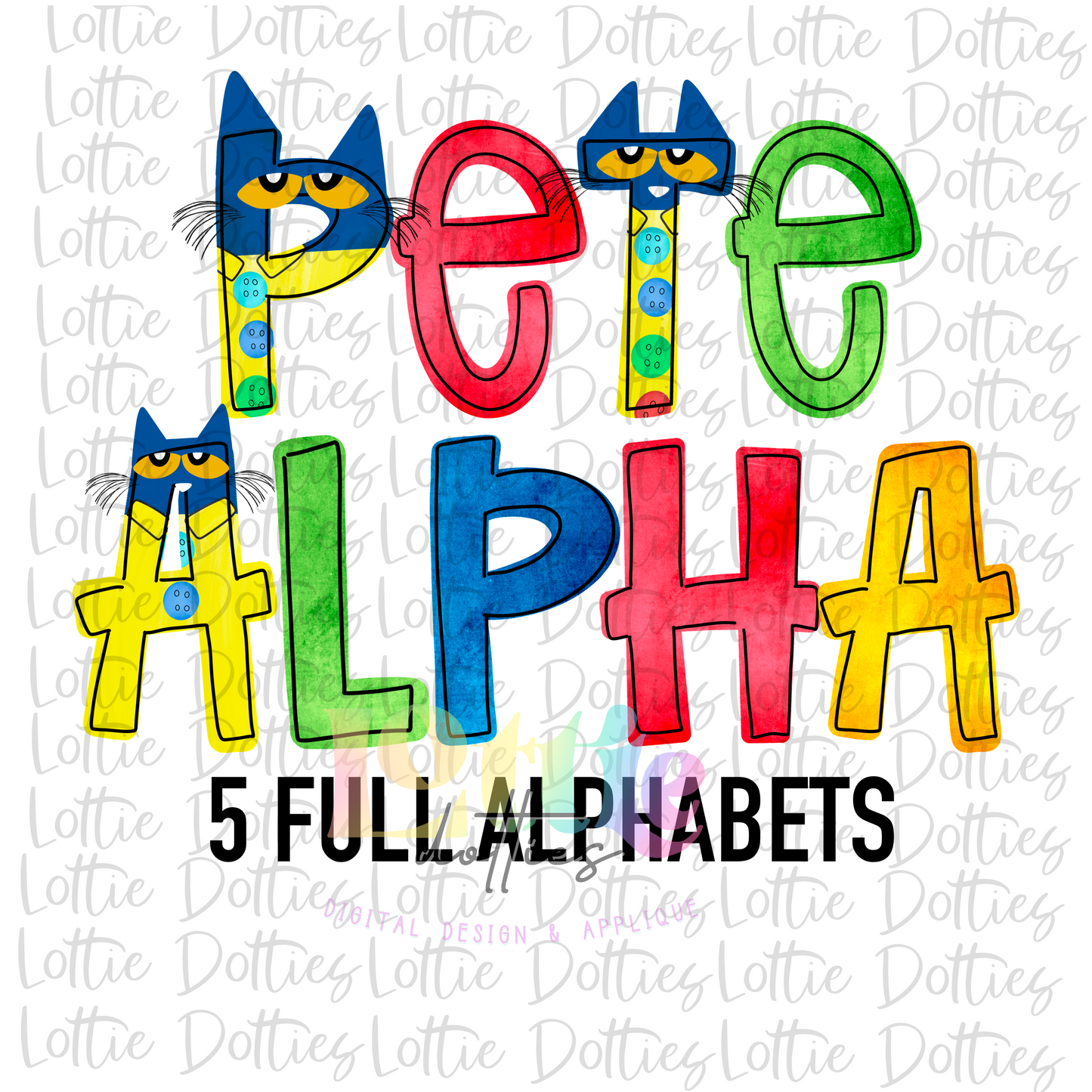 Pete Alpha Pack - Alphabet Clipart - Instant Download - Alpha Pack