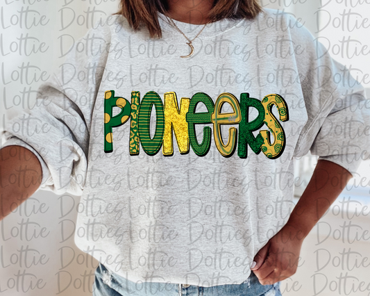 Pioneers Png  -  Pioneers Sublimation - Digital Download - Green and Gold