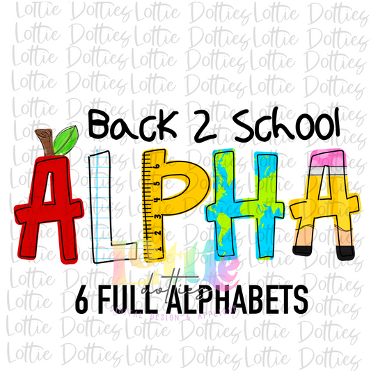 Back to School Alphabet - Teacher Alpha Pack - Alphabet Clipart - Instant Download  - Alpha Pack