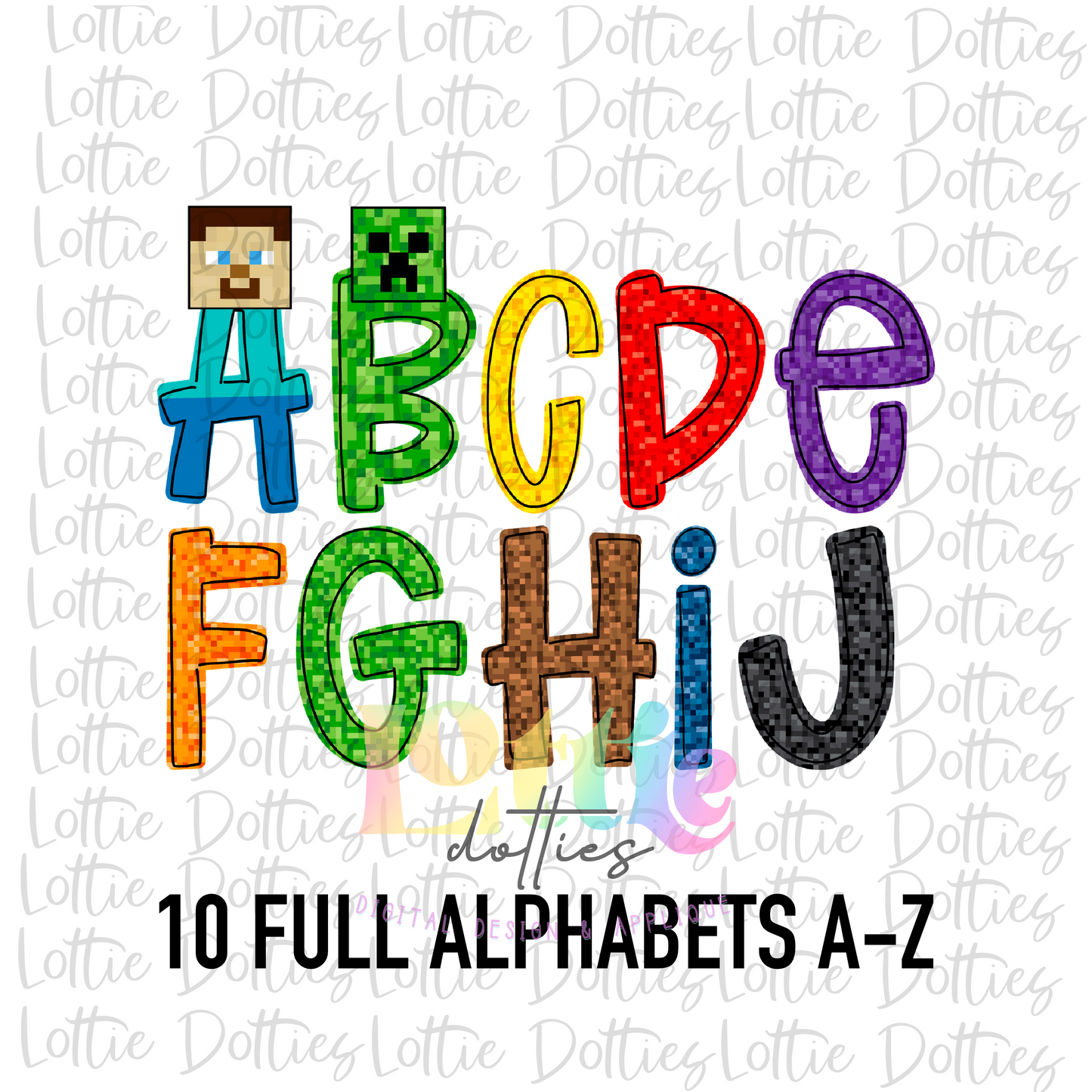 Pixels - Alpha Pack - Alphabet Clipart - Instant Download - Alpha Pack