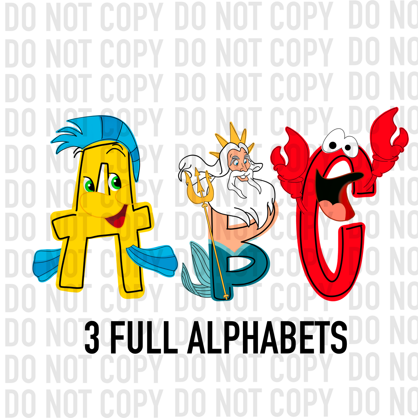 Under the Sea Friends Alphabet - Alpha Pack - Alphabet Clipart - Instant Download - Alpha Pack