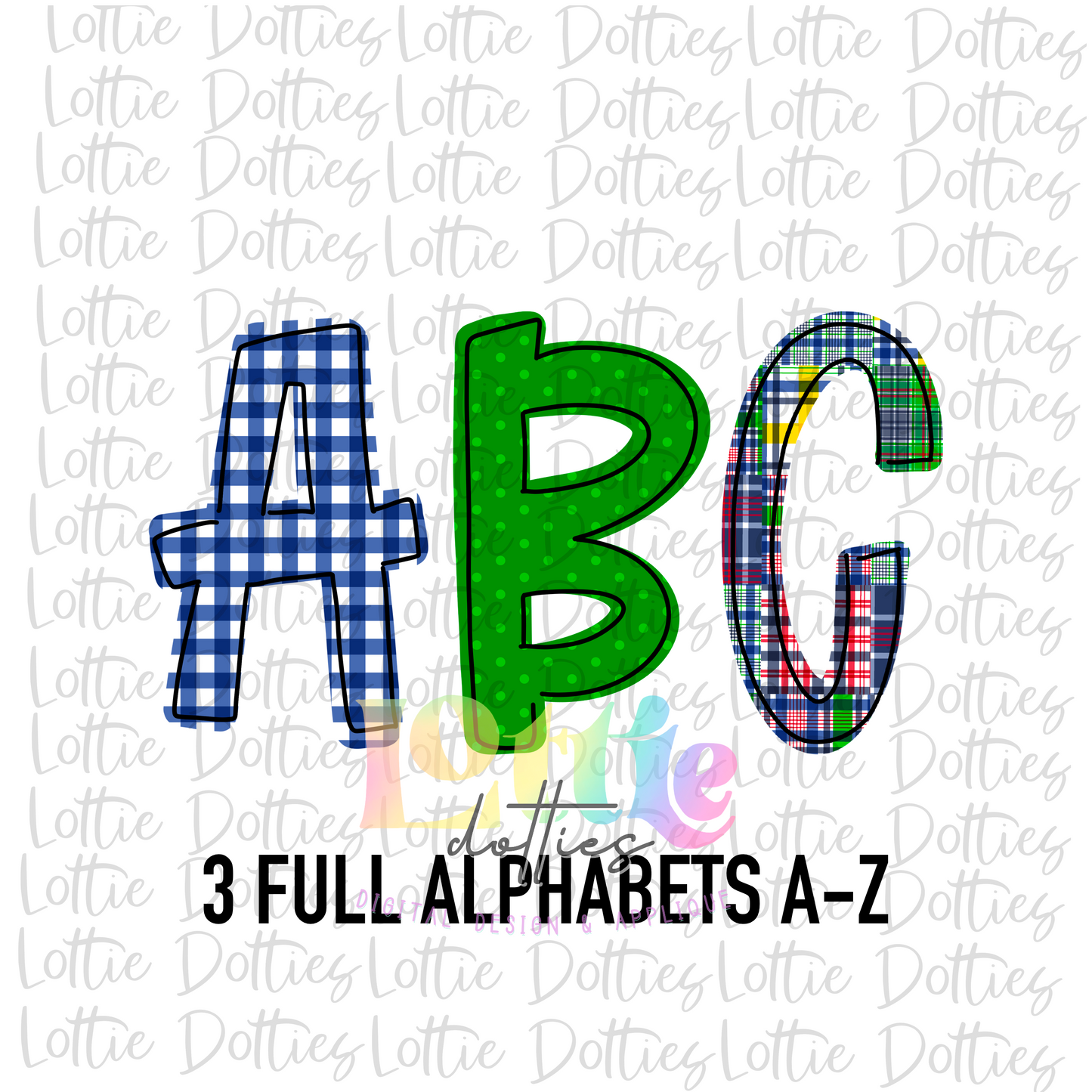 Madras - Boys Plaid Alpha - Alpha Pack - Alphabet Clipart - Instant Download - Alpha Pack