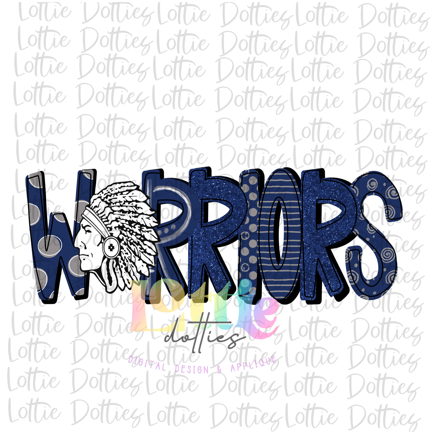Warrior Png - Mascot Sublimation Design - Digital Download - Gray and Navy