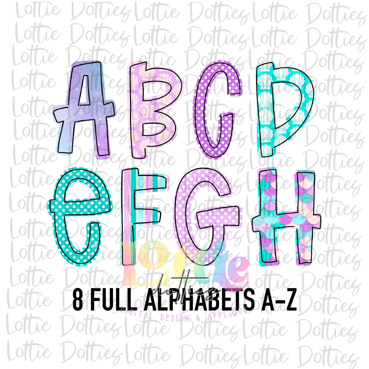 Mermaid Alpha - Alpha Pack - Alphabet Clipart - Instant Download - Alpha Pack