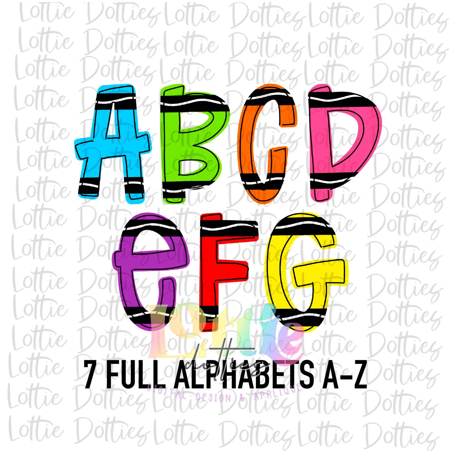 Crayon Alpha - Alpha Pack - Alphabet Clipart - Instant Download - Alpha Pack