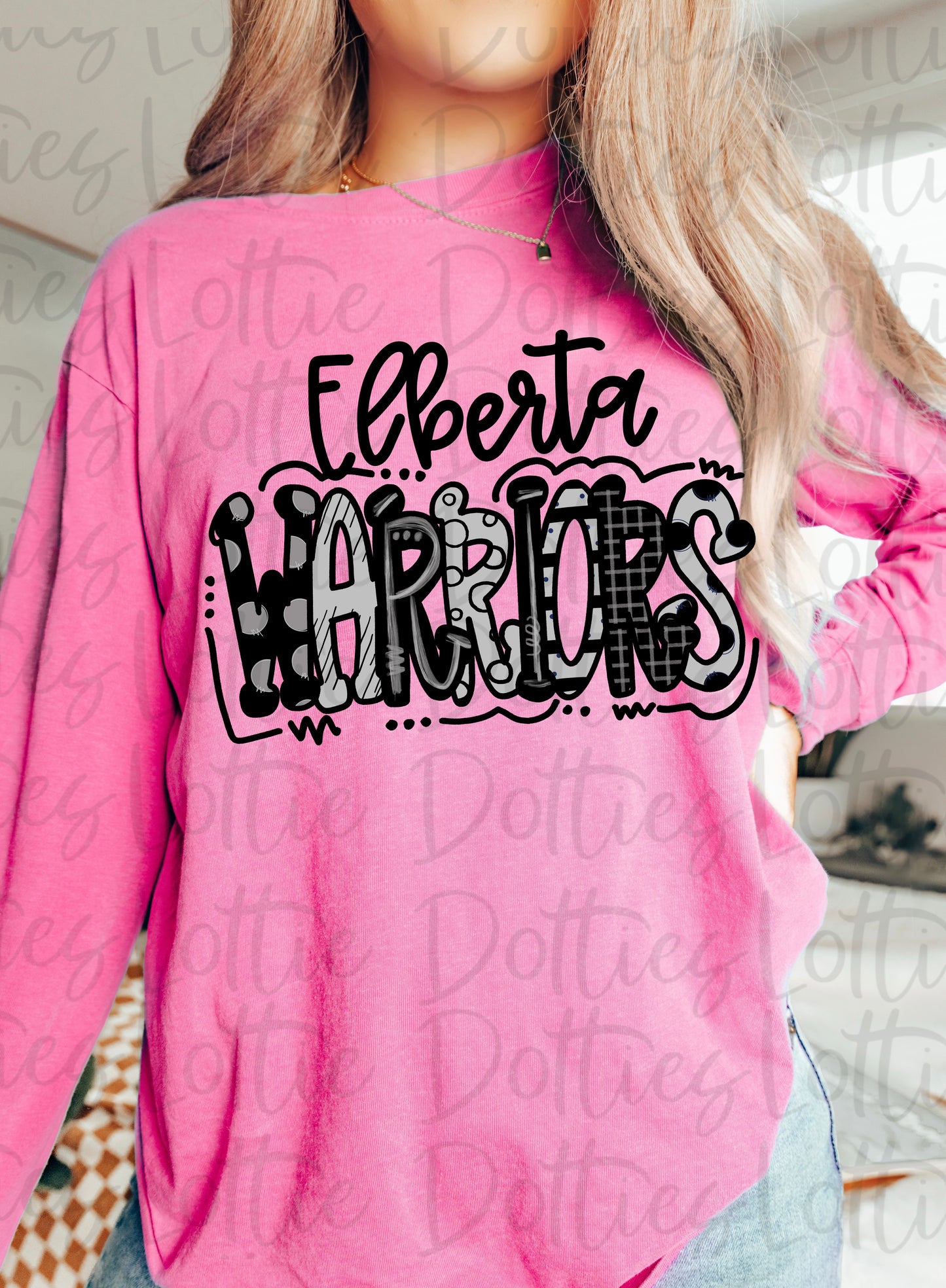 Elberta Warriors Png - Mascot Sublimation Design - Digital Download - Black, Sliver and Gray