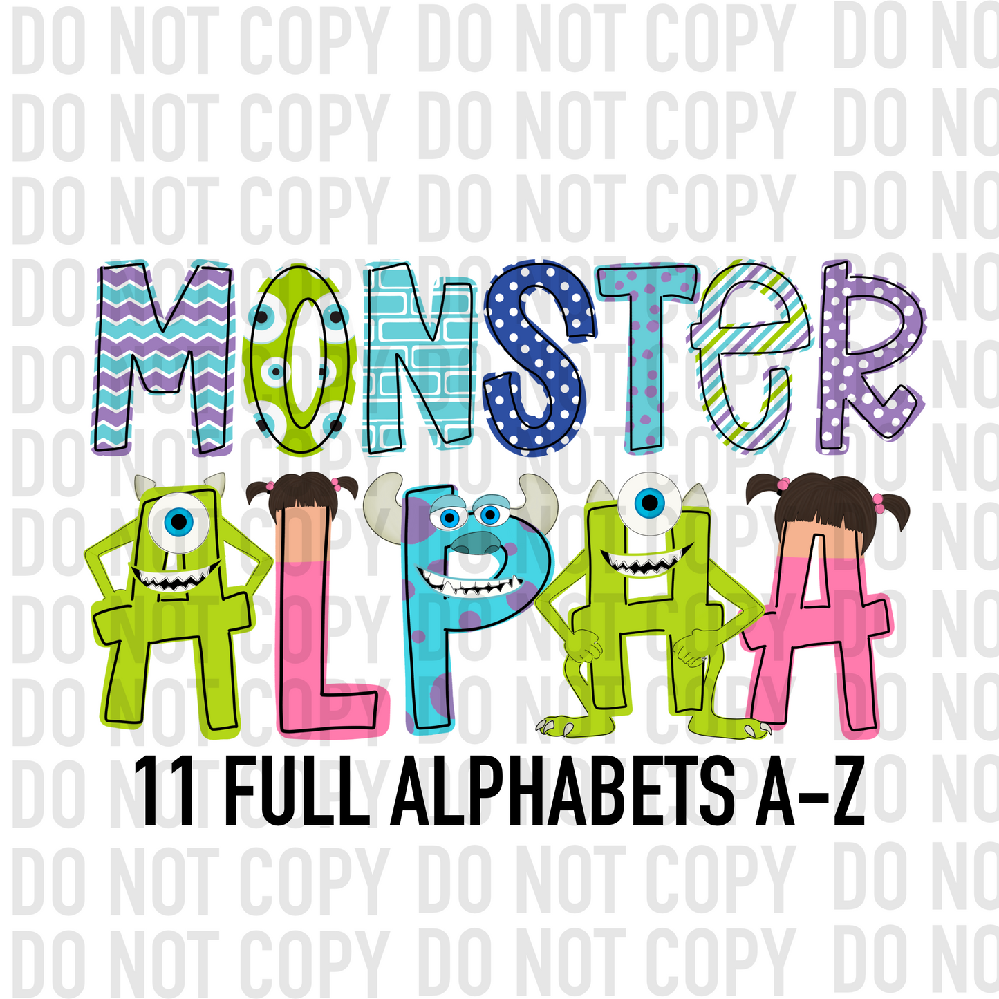 Monster Alpha - Alpha Pack - Alphabet Clipart - Instant Download - Alpha Pack