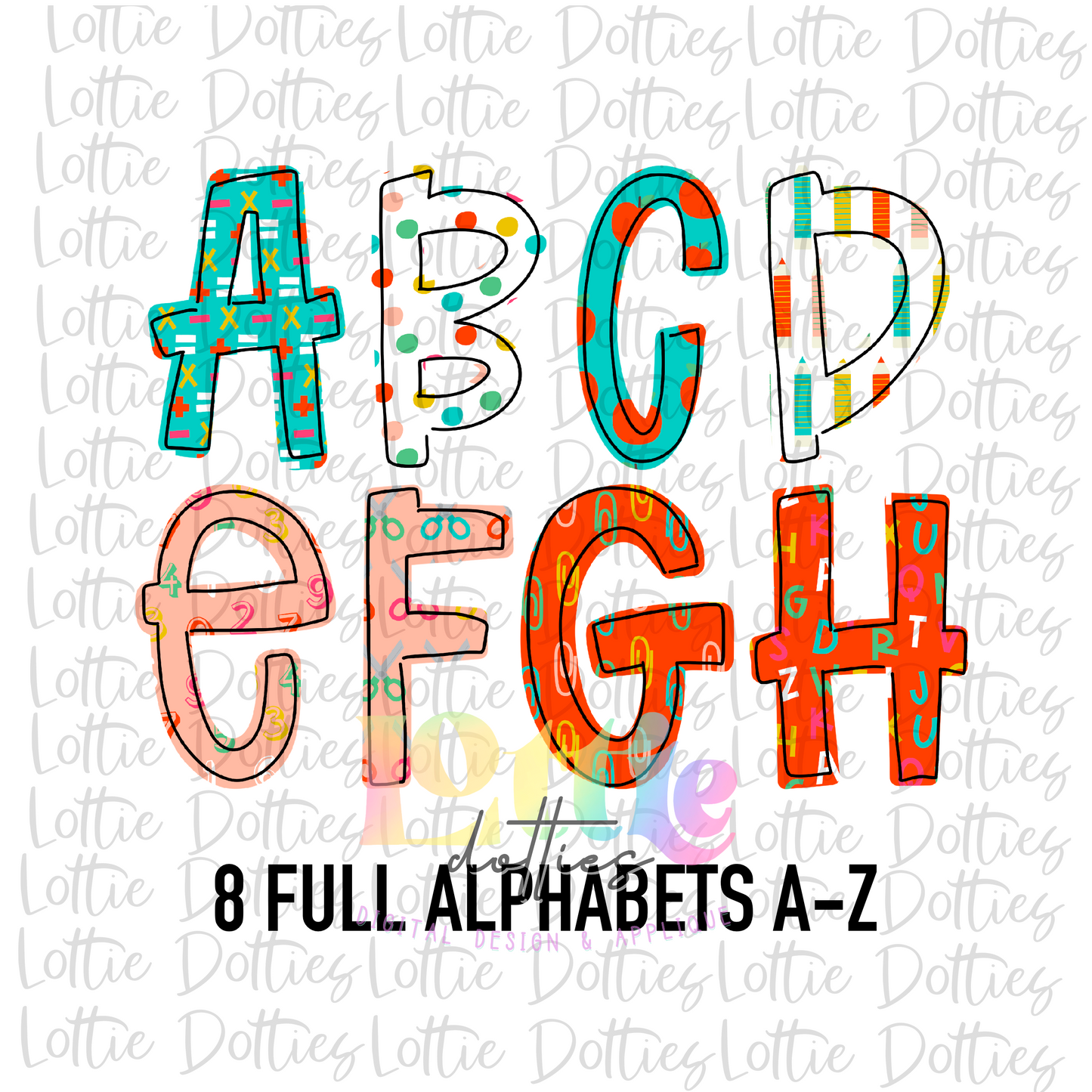 Back 2 School Alpha - Alpha Pack - Alphabet Clipart - Instant Download - Alpha Pack