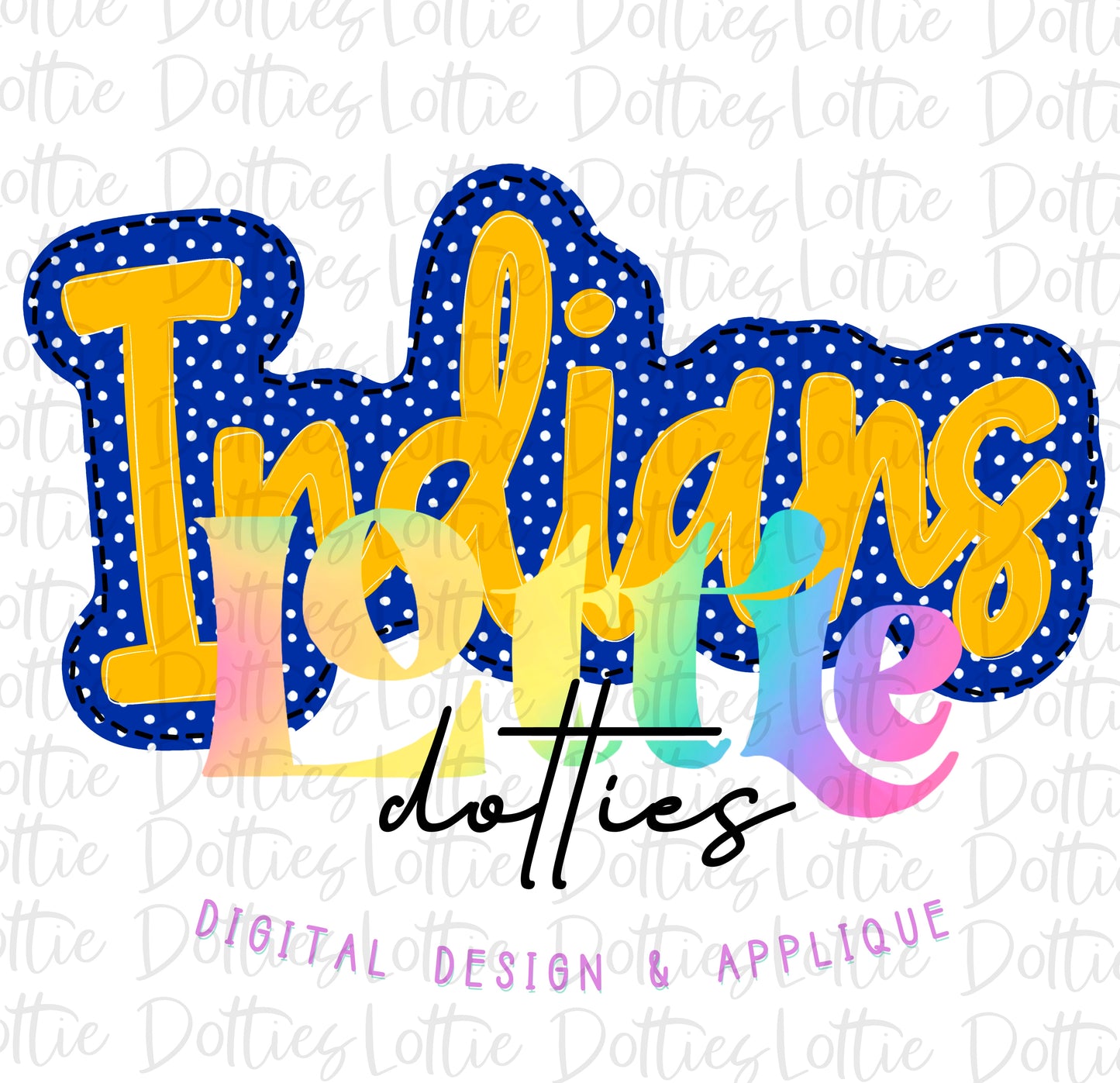 Indians PNG - Indians sublimation design - Digital Download - Blue and Gold