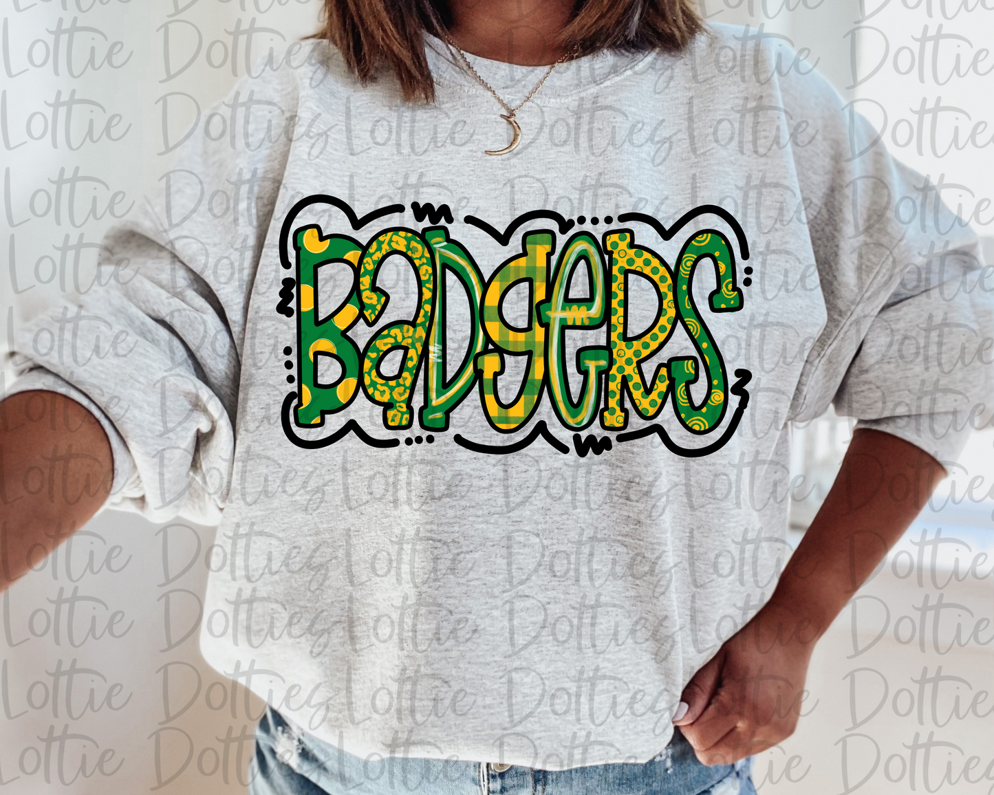 Badgers PNG - Badgers Sublimation design - Digital Download - Green and Gold
