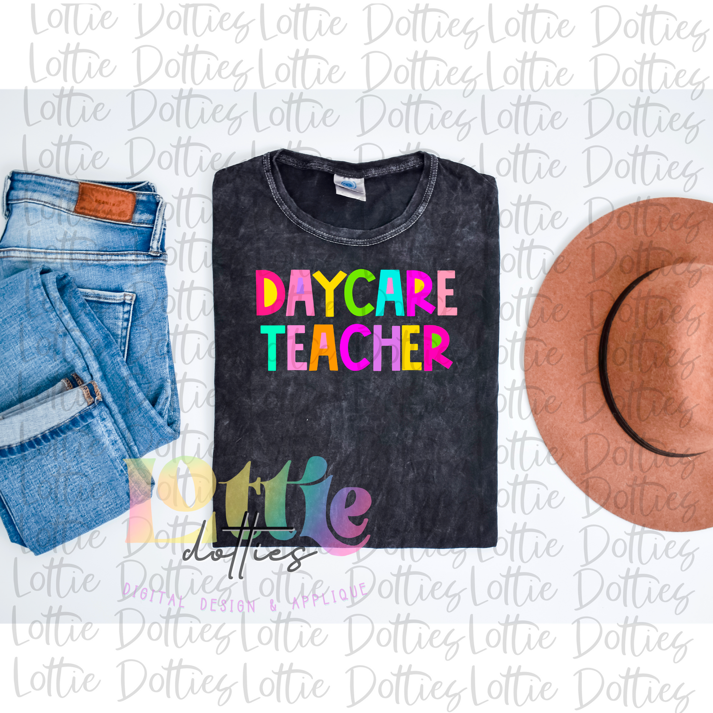 Daycare Teacher PNG - Daycare Teacher Sublimation - Digital Download - Bright Filled