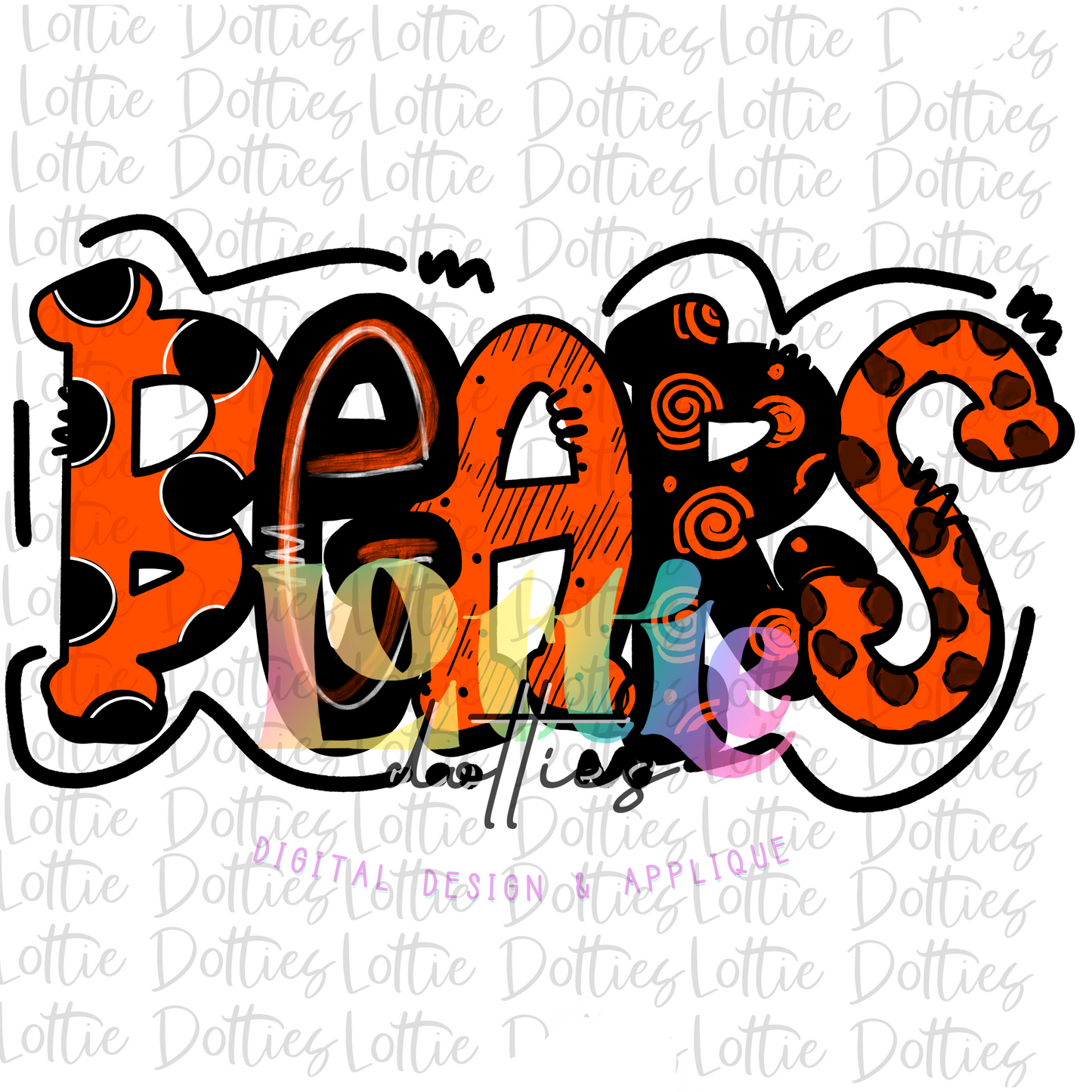 Bears PNG - Bears sublimation design - Digital Download - Orange and Black
