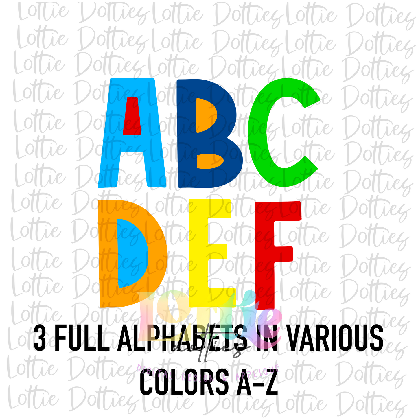Primary Filled Colors Alpha - Alpha Pack - Alphabet Clipart - Instant Download - Alpha Pack