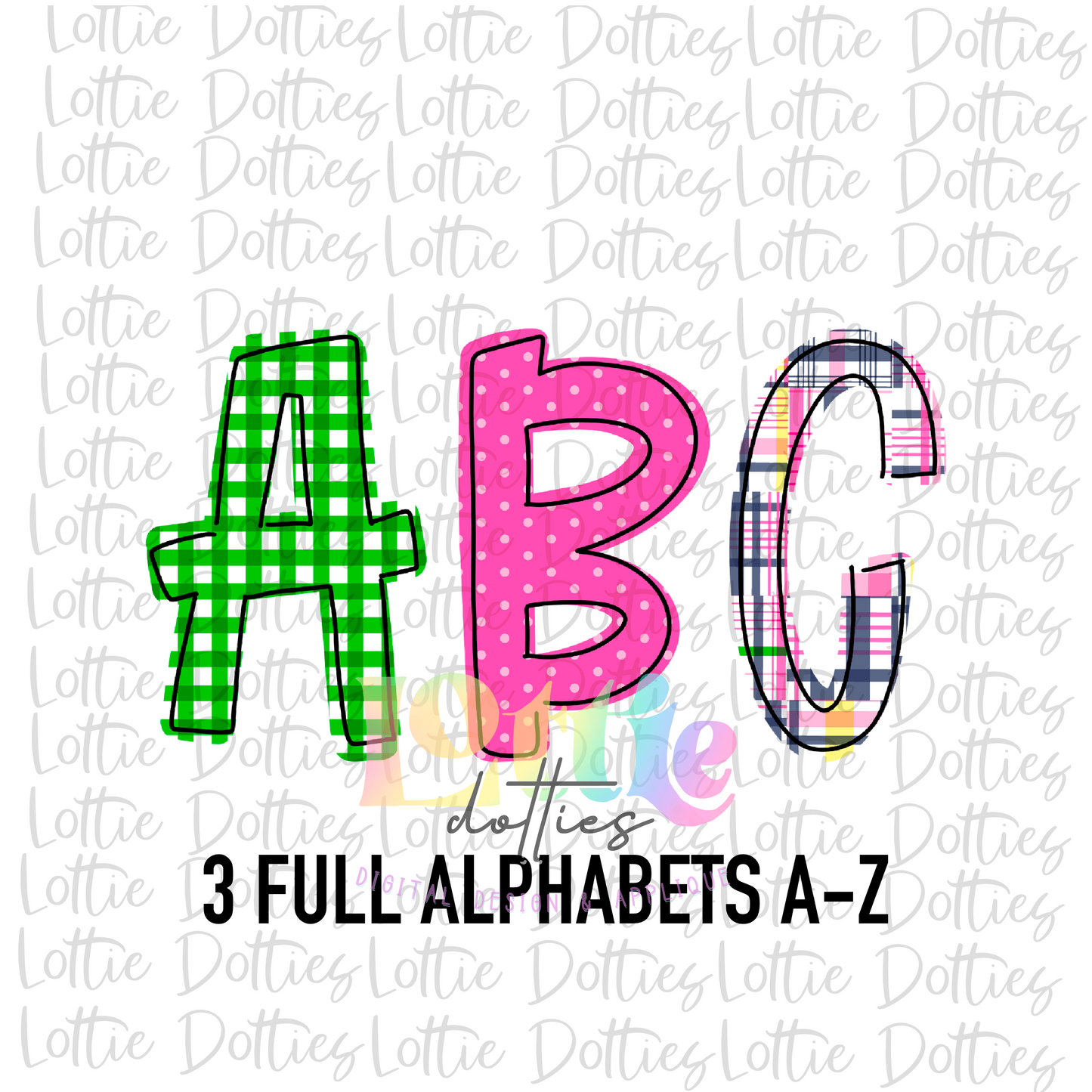 Madras - Girls Plaid Alpha - Alpha Pack - Alphabet Clipart - Instant Download - Alpha Pack