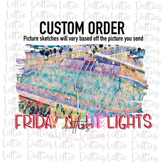Custom Watercolor Stadium Listing - Digital Download $12