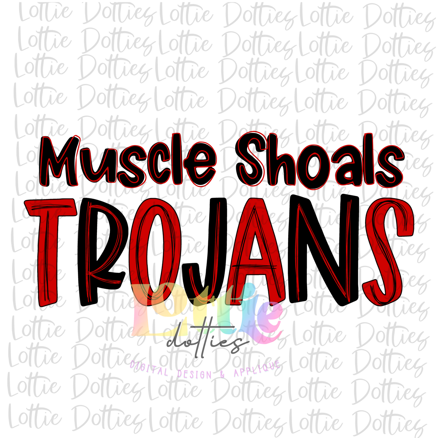 Muscle Shoals Trojans Png - Trojans Sublimation - Digital Download -red and black
