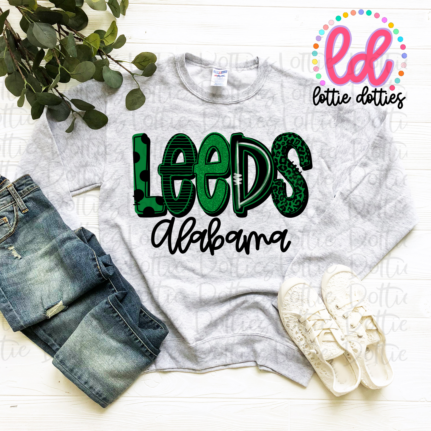 Leeds Alabama PNG - Leeds Sublimation - Digital Download Green and Black