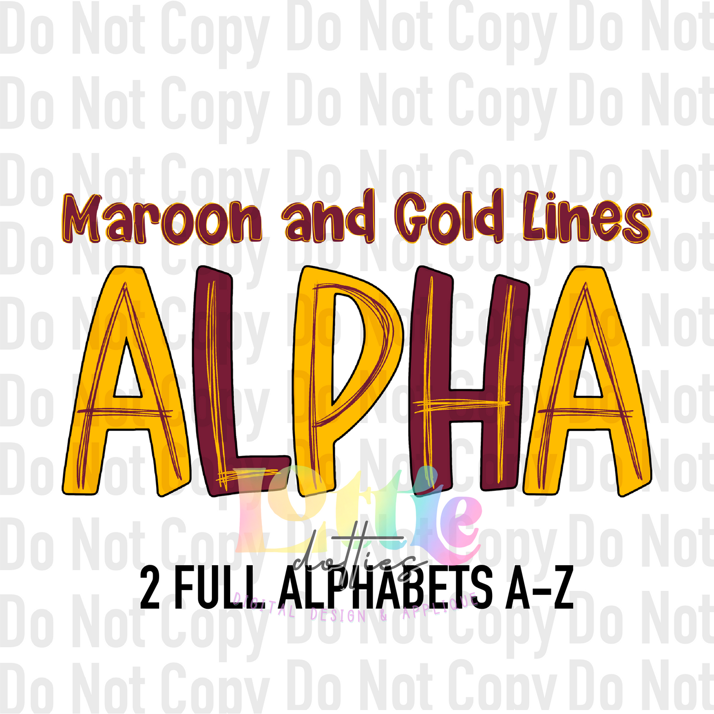 Maroon & Gold Lines Alpha - Alpha Pack - Alphabet Clipart - Instant Download - Alpha Pack