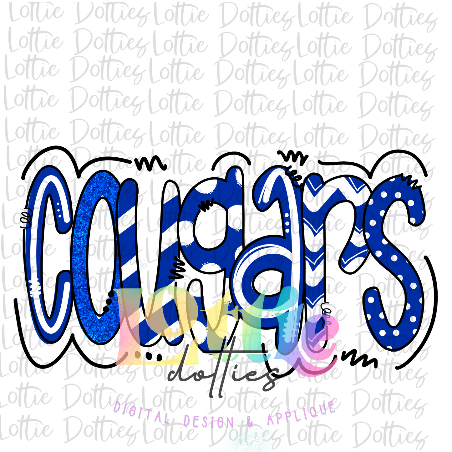 Cougars Png - Cougars Sublimation- Digital Download - Royal and White