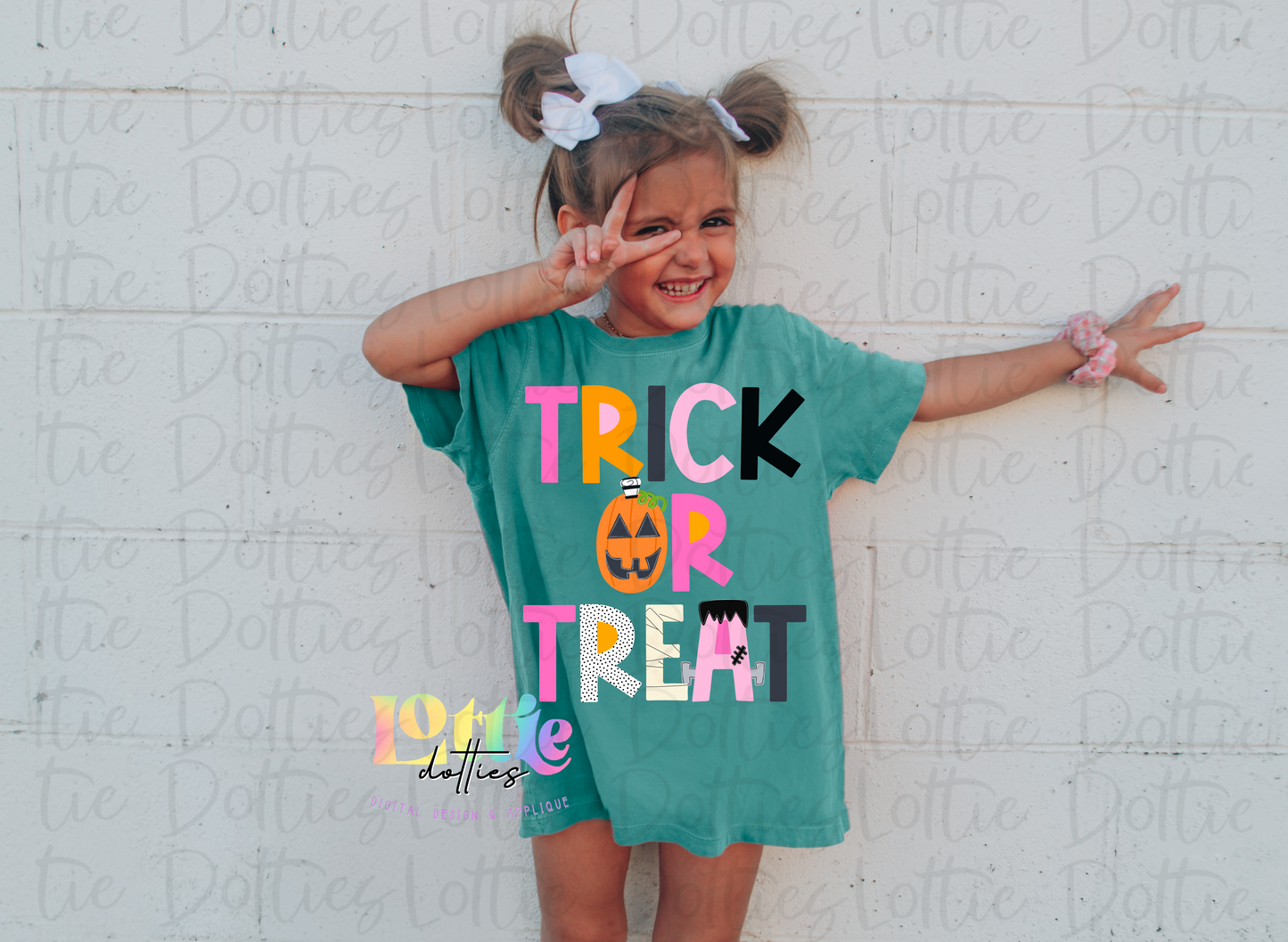 Trick or Treat - Pink and Orange Design Sublimation - Digital Download