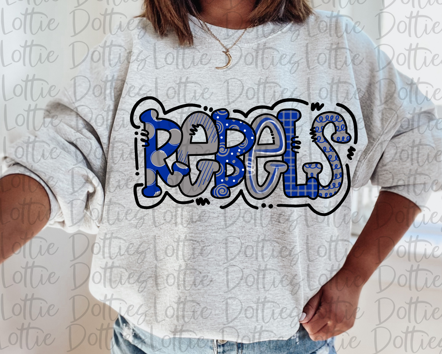 Rebels PNG - Digital Download - Rebels Sublimation Design -Royal and Gray