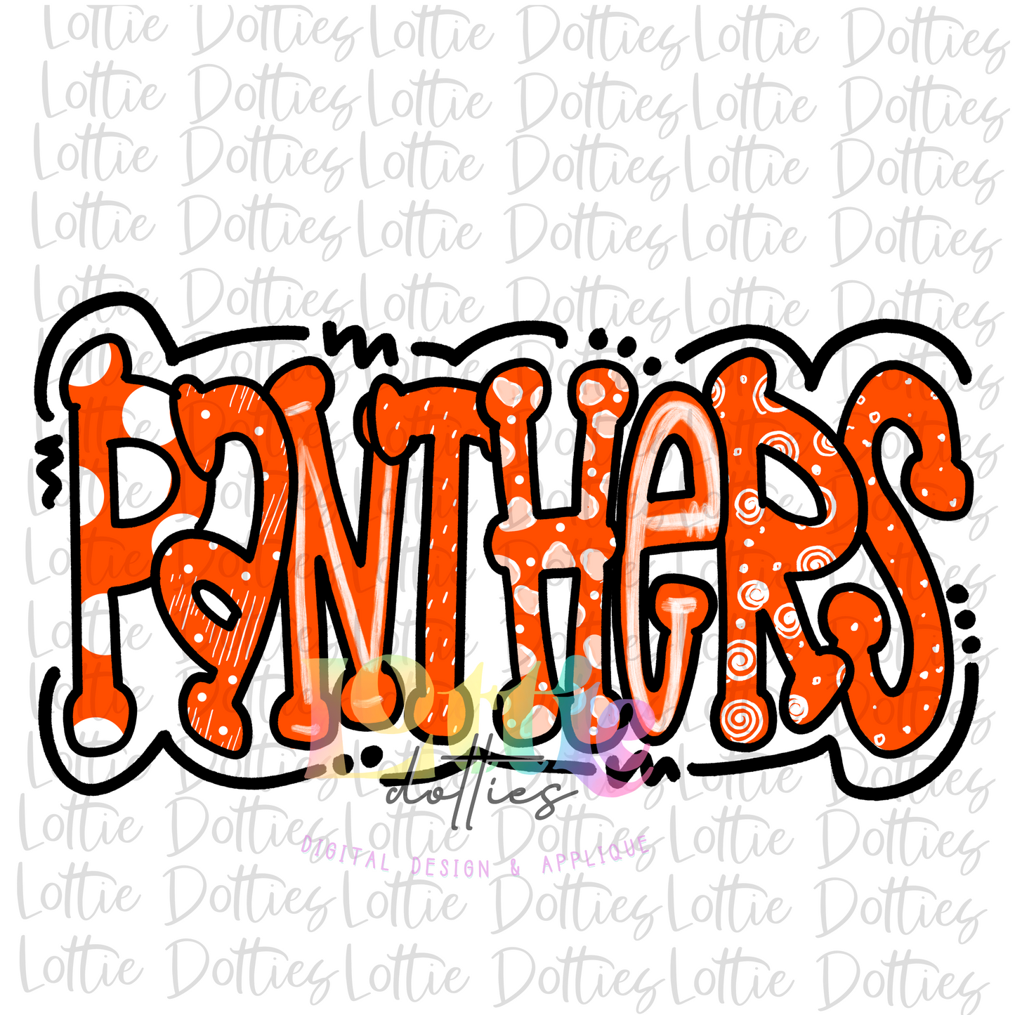 Panthers PNG - Digital Download - Orange and White