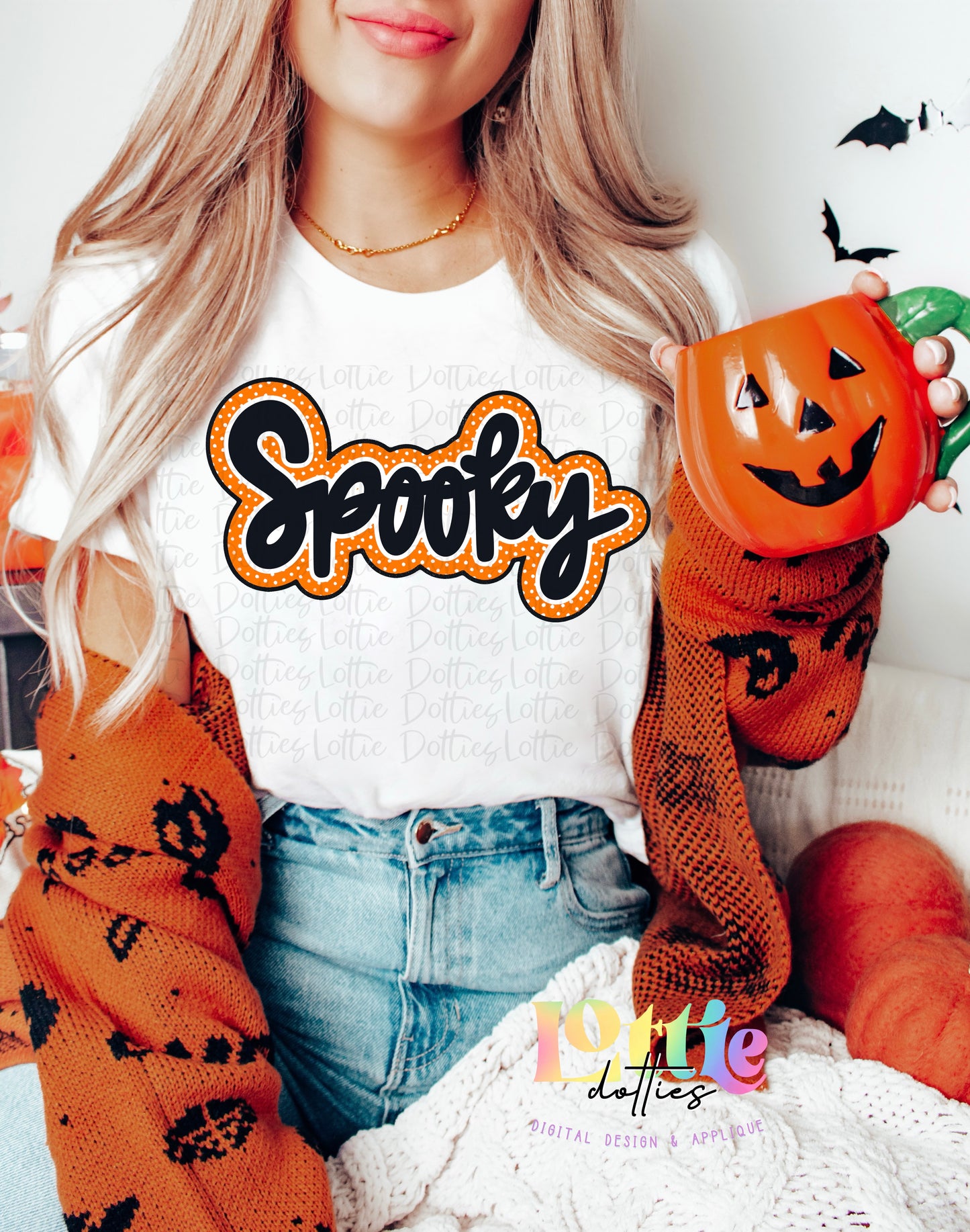 Spooky Png - Halloween Sublimation Design - Digital Download - Orange and Black