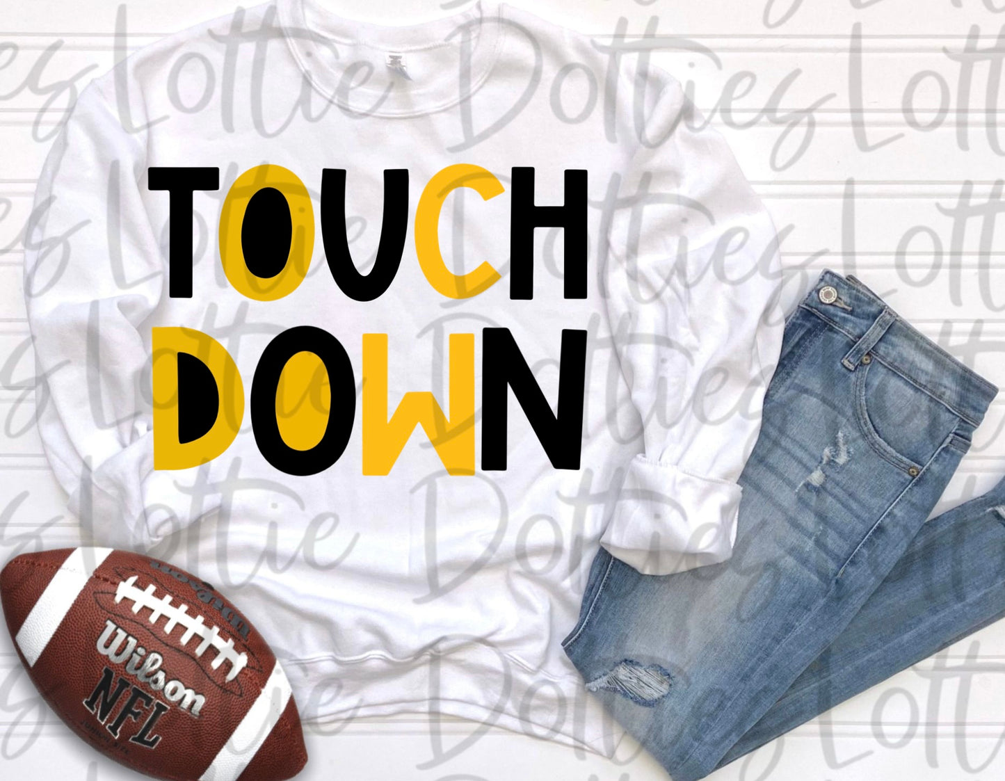 Touchdown Png - Football Sublimation Design- Digital Download -Gold and Black