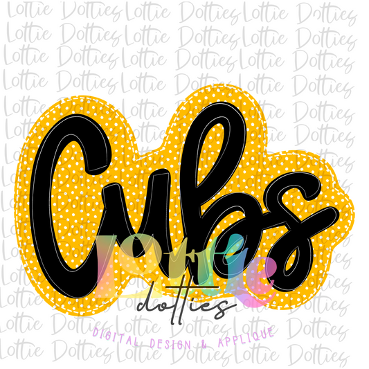 Cubs PNG - Cubs sublimation design - Digital Download - Gold and Black