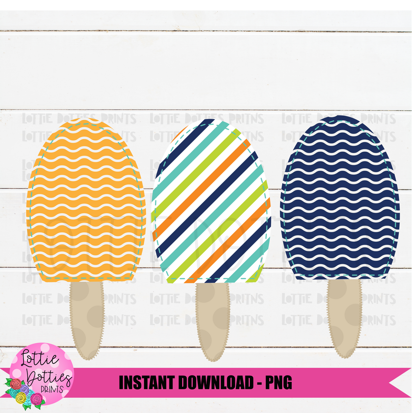 Boys Faux Applique Popsicle Trio PNG