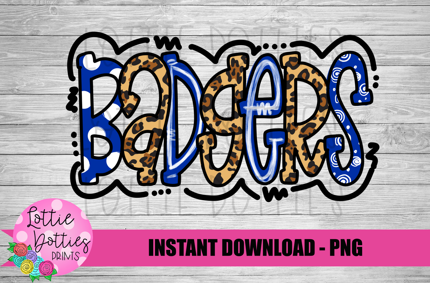 Badgers PNG - Badgers Sublimation design - Digital Download - Royal and Leopard