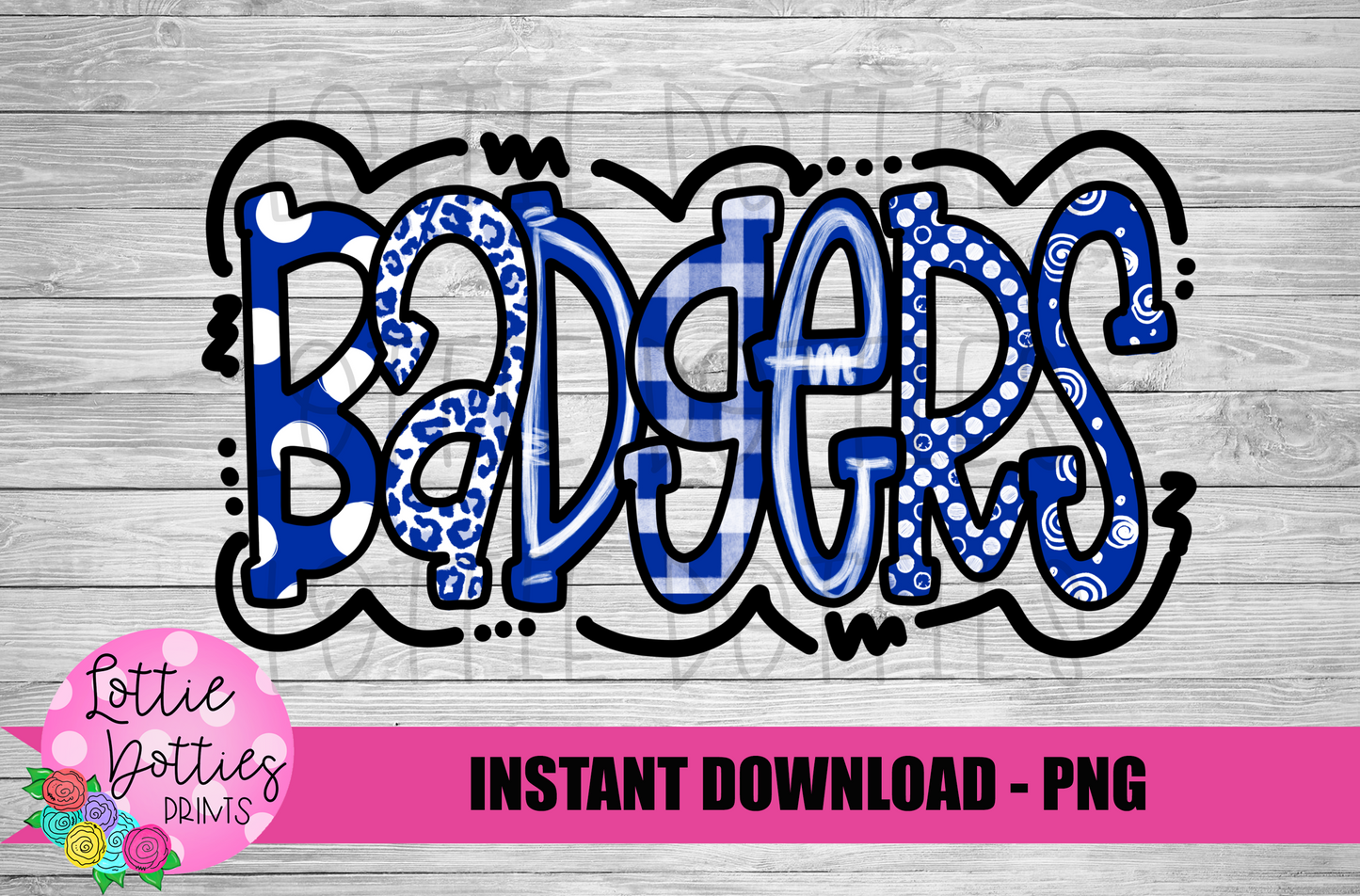 Badgers PNG - Badgers Sublimation design - Digital Download - Royal and White