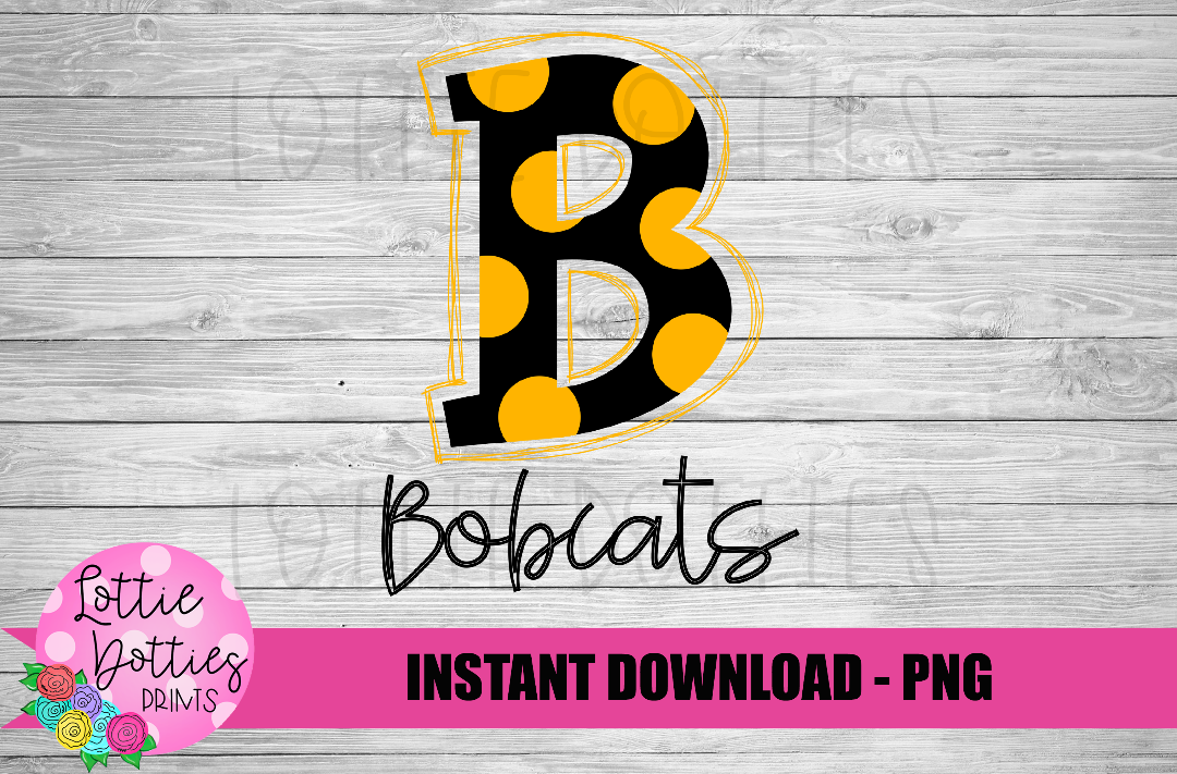 B Bobcats PNG - Bobcats sublimation design - Digital Download