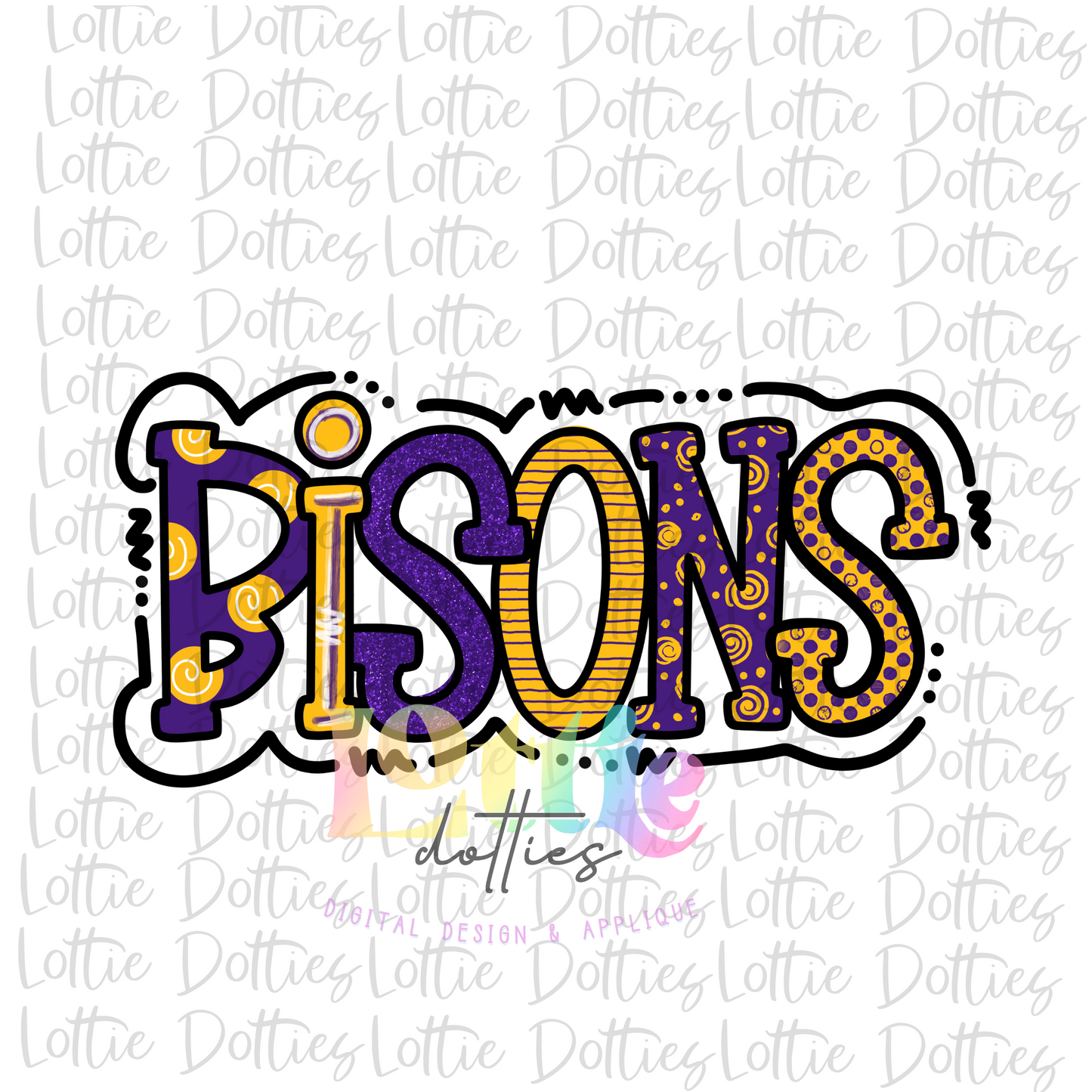 Bison - PNG - Bison - Sublimation - Digital Download - Purple and Gold