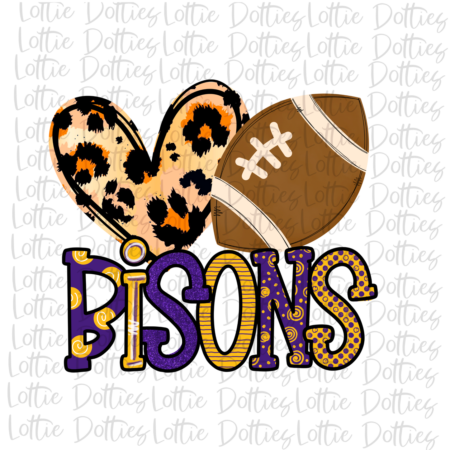 Bison - PNG - Bison Football - Sublimation - Digital Download - Purple and Gold