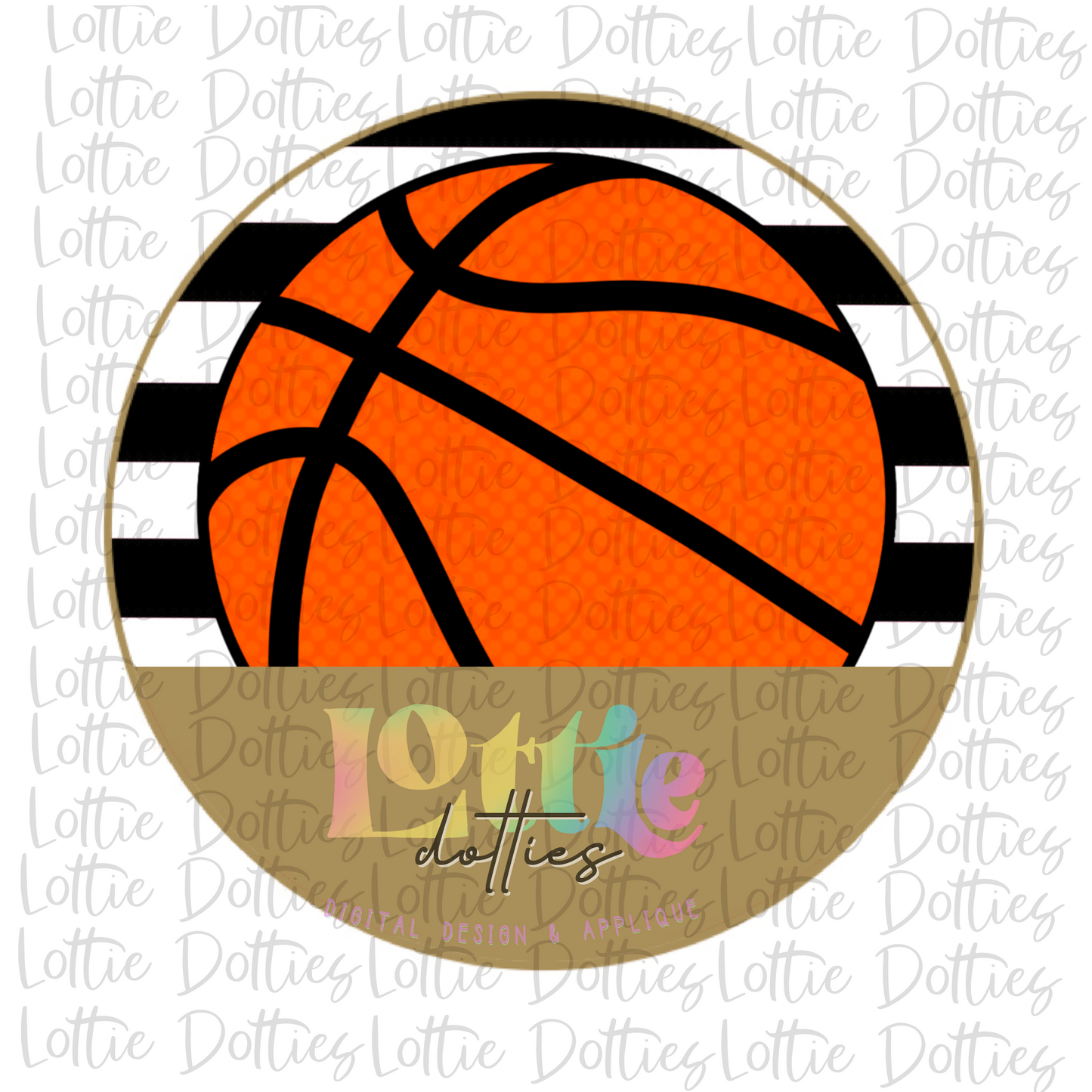 Basketball Circle - PNG - Basketball - Digital Download - Black and Vegas Gold