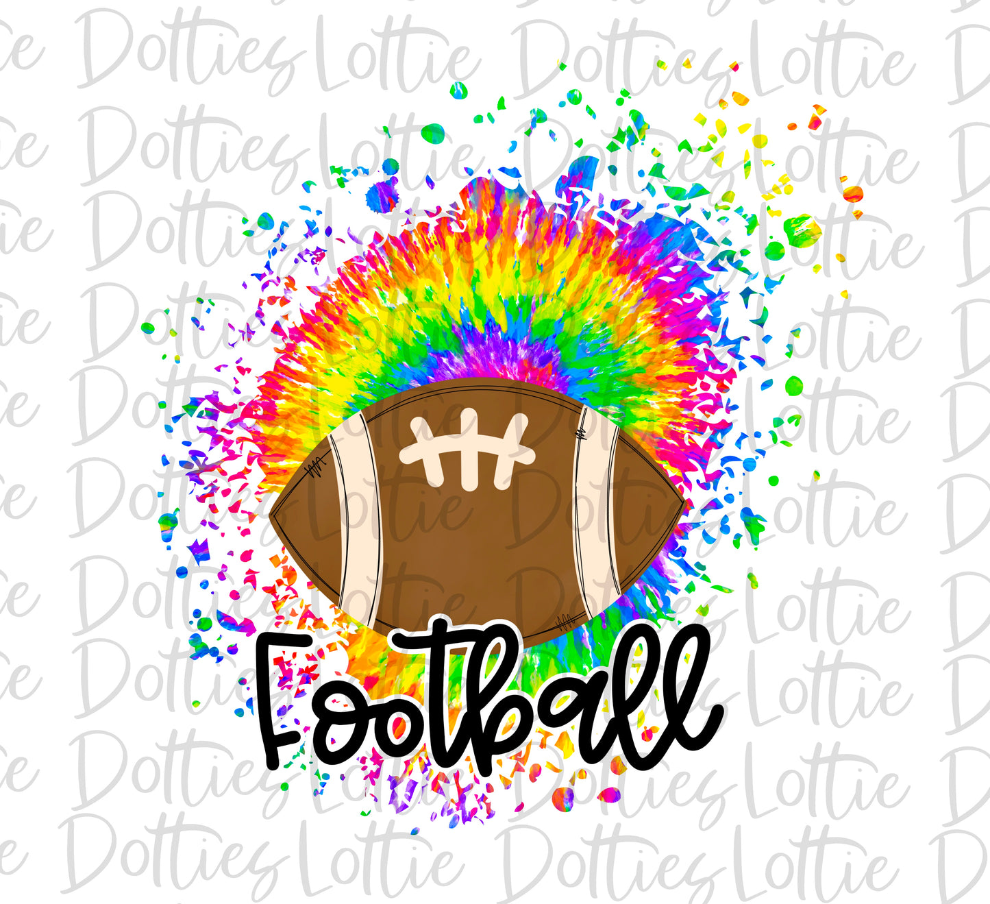 Tie Dye Football - PNG - Football - Sublimation - Digital Download