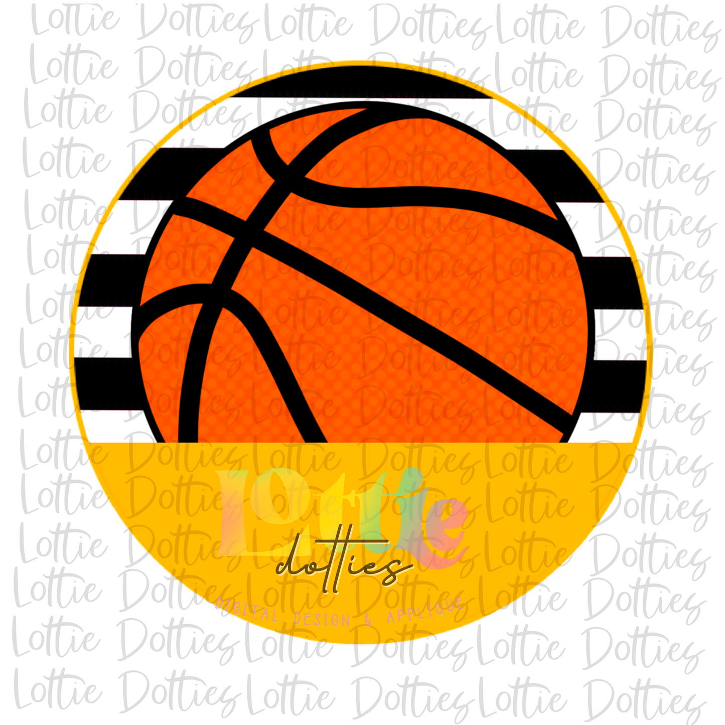 Basketball Circle - PNG - Basketball Circle - Digital Download - Black and Gold