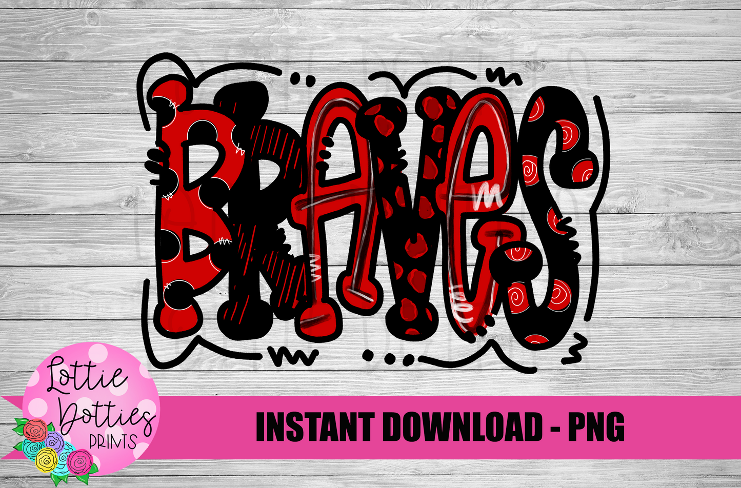 Braves PNG - Braves sublimation design - Digital Download - Red and Black