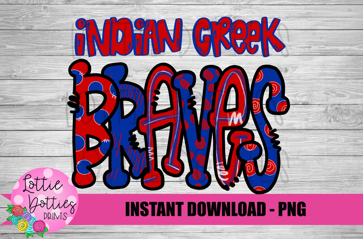 Indian Creek Braves PNG - Braves sublimation design - Digital Download –  Lottie Dotties LLC